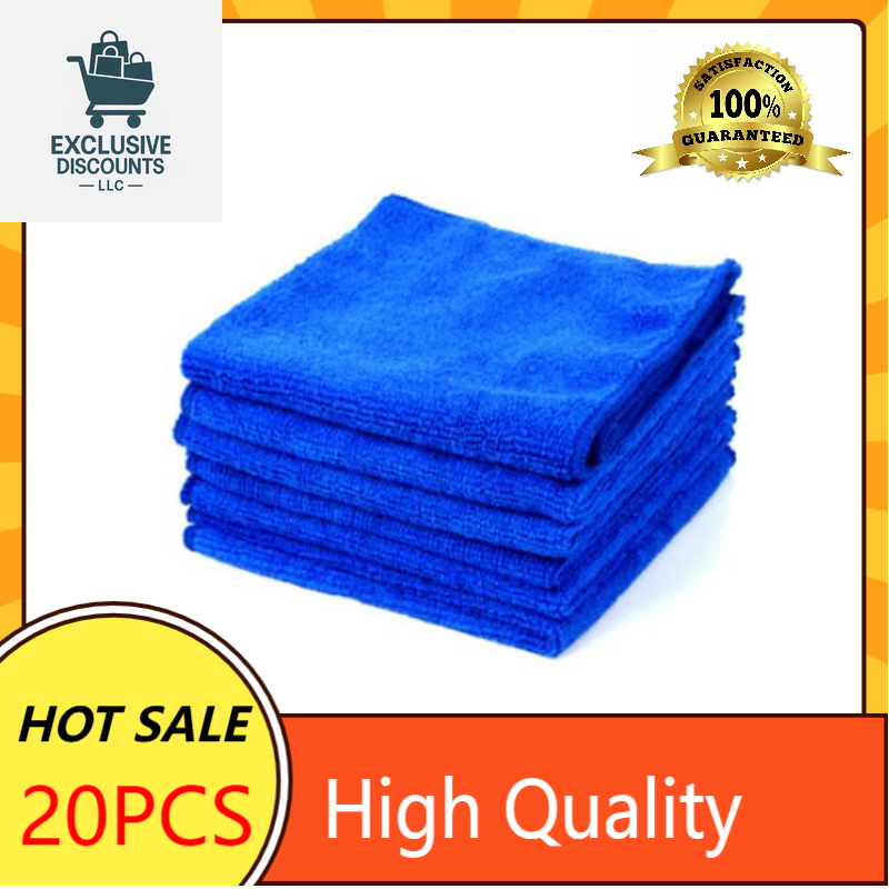 20-Pack Premium Microfiber Cleaning Cloths for Scratch-Free Car Polishing and Detailing