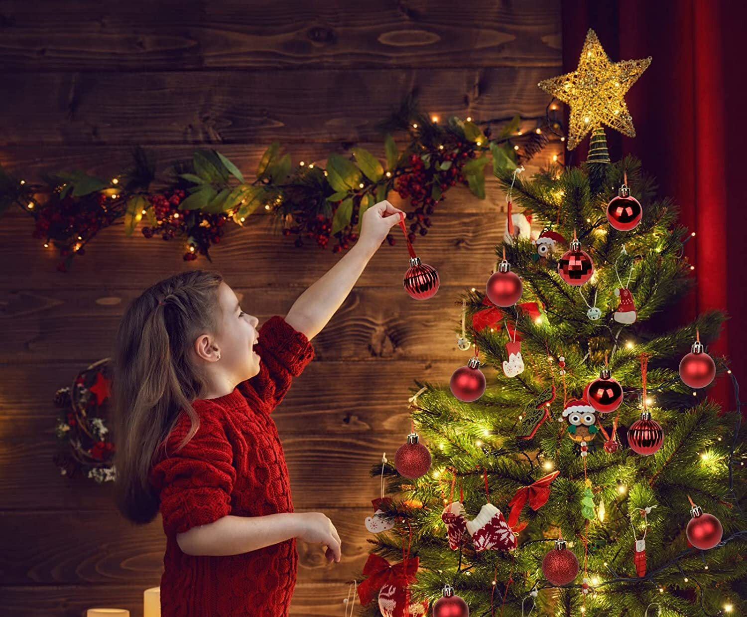 36-Piece Shatterproof Christmas Ornament Set for Tree Decoration - USA