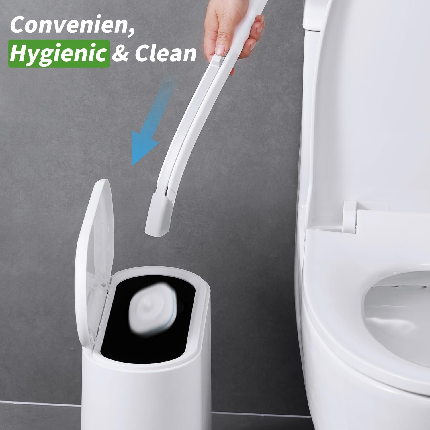Upgrade Your Cleaning Routine with the Oshang Disposable Toilet Brush Set - Includes Holder and 14 Refills for Effortless Bathroom Hygiene