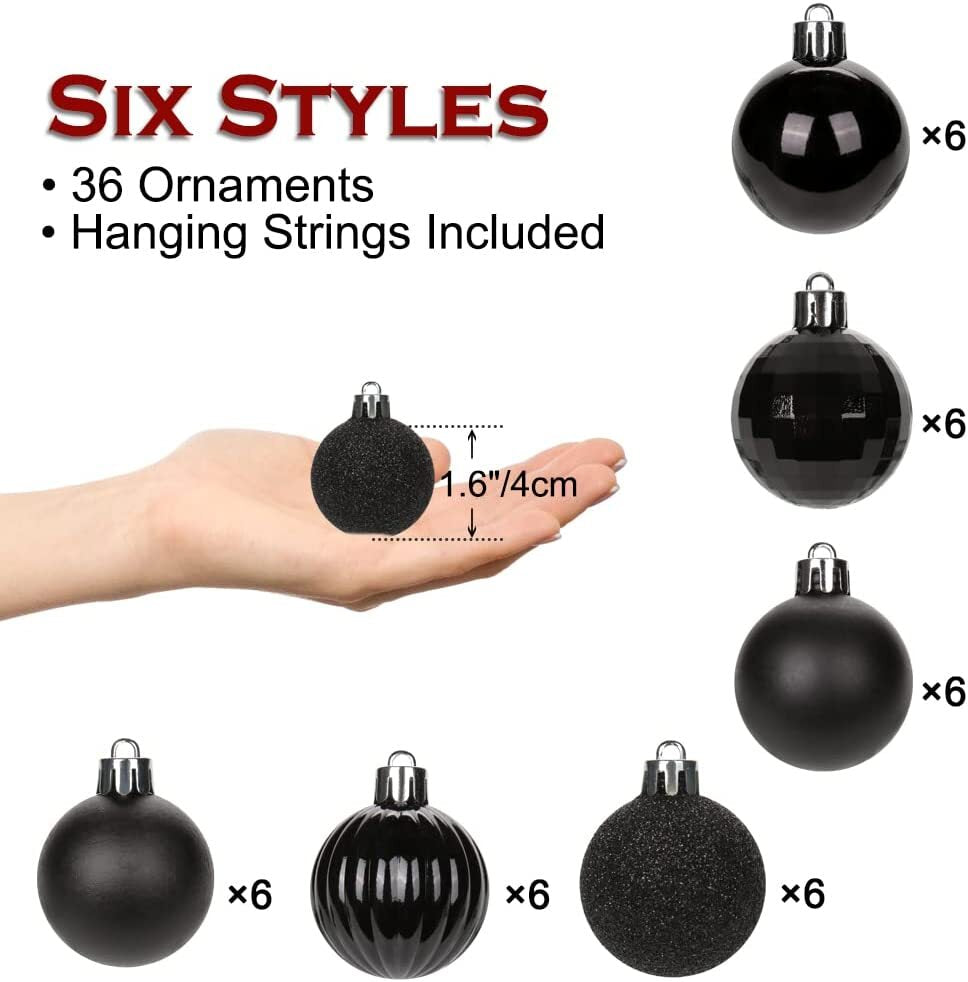 36-Piece Shatterproof Christmas Ornament Set for Tree Decoration - USA