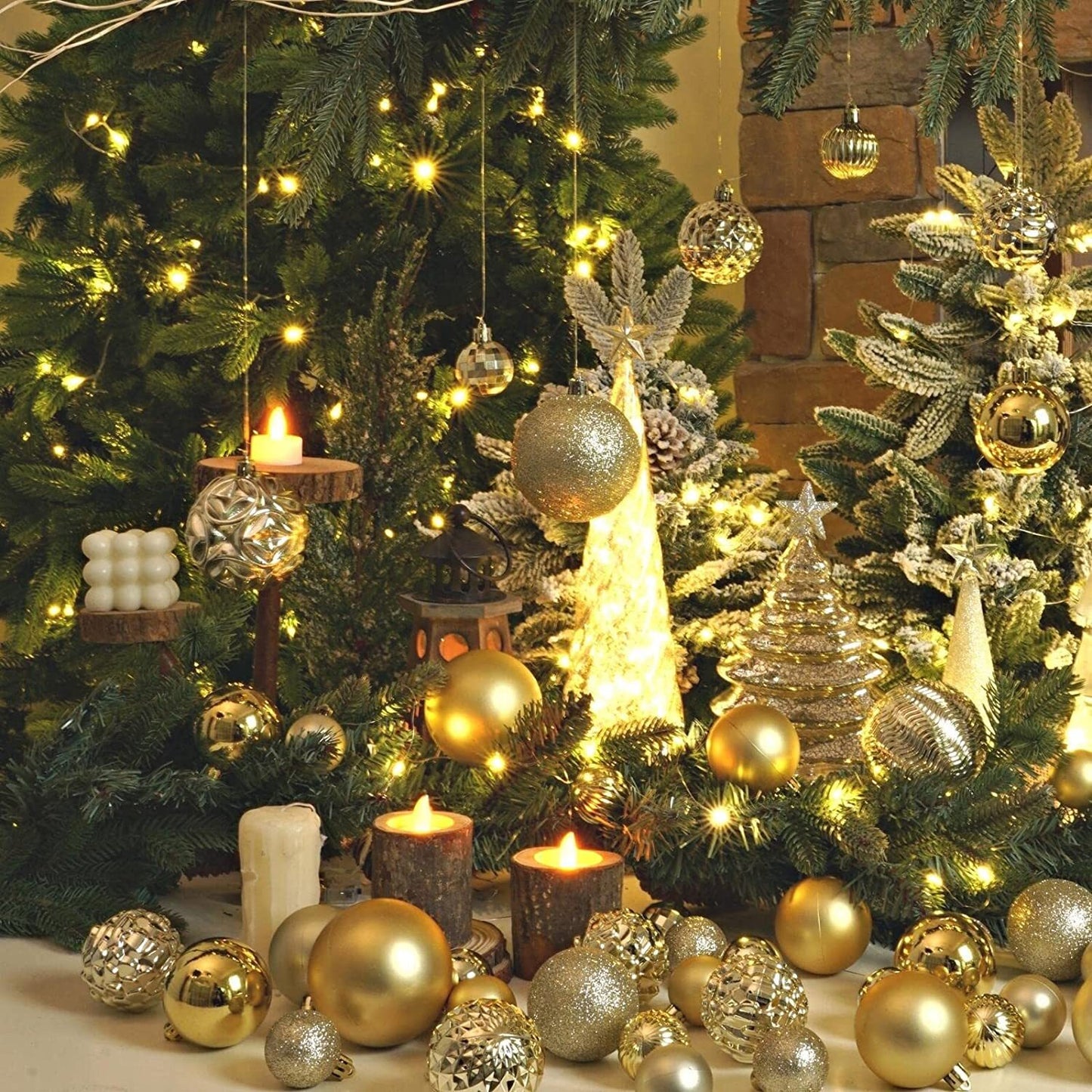 36-Piece Shatterproof Christmas Ornament Set for Tree Decoration - USA