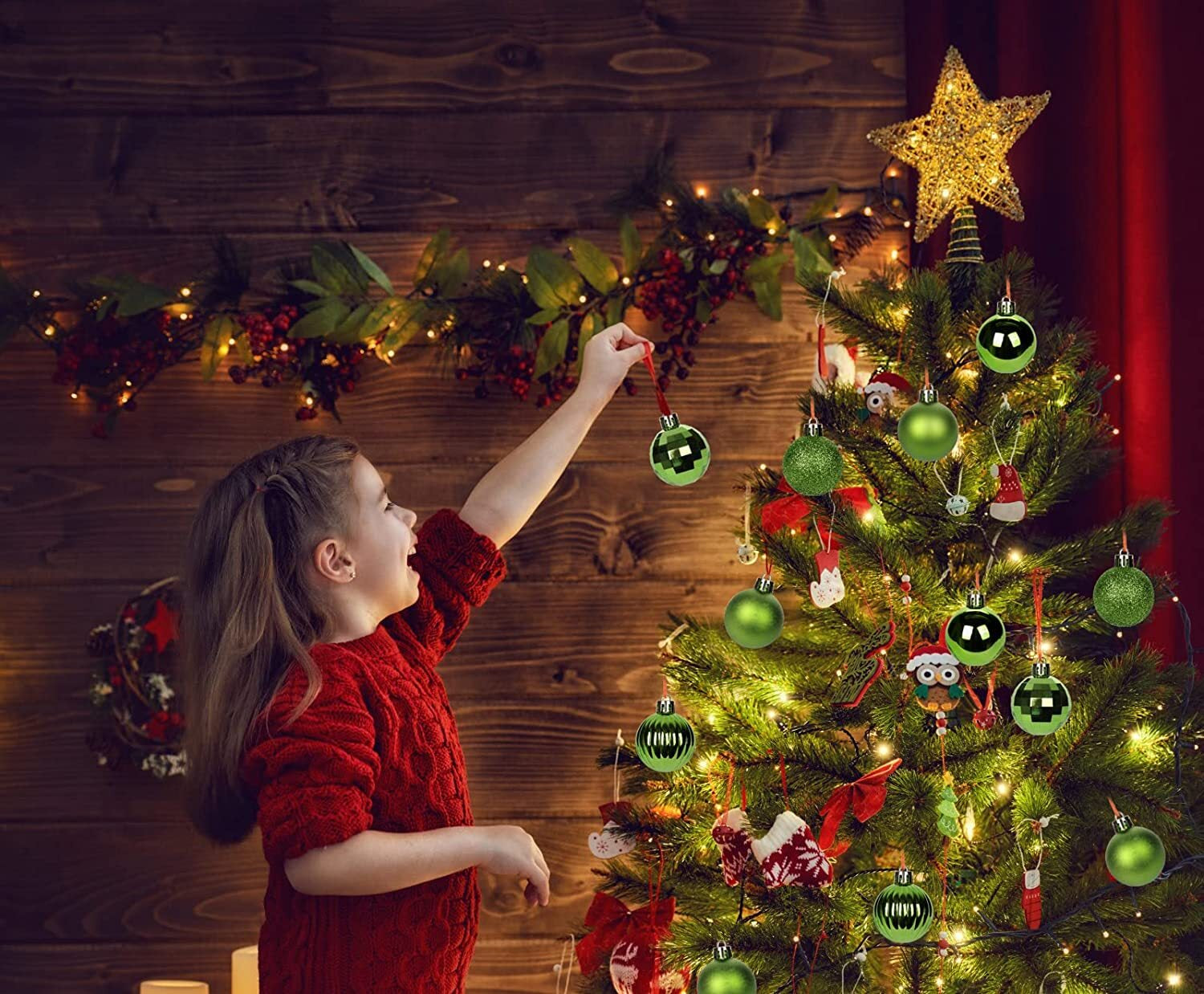 36-Piece Shatterproof Christmas Ornament Set for Tree Decoration - USA