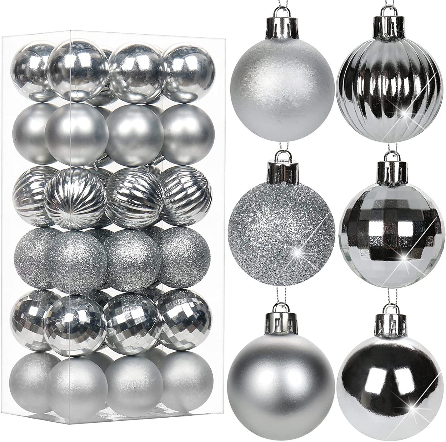 36-Piece Shatterproof Christmas Ornament Set for Tree Decoration - USA