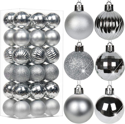 36-Piece Shatterproof Christmas Ornament Set for Tree Decoration - USA