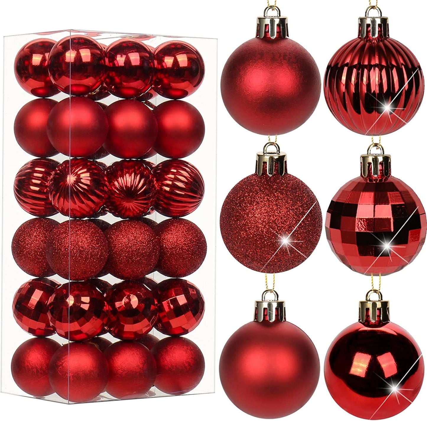 36-Piece Shatterproof Christmas Ornament Set for Tree Decoration - USA