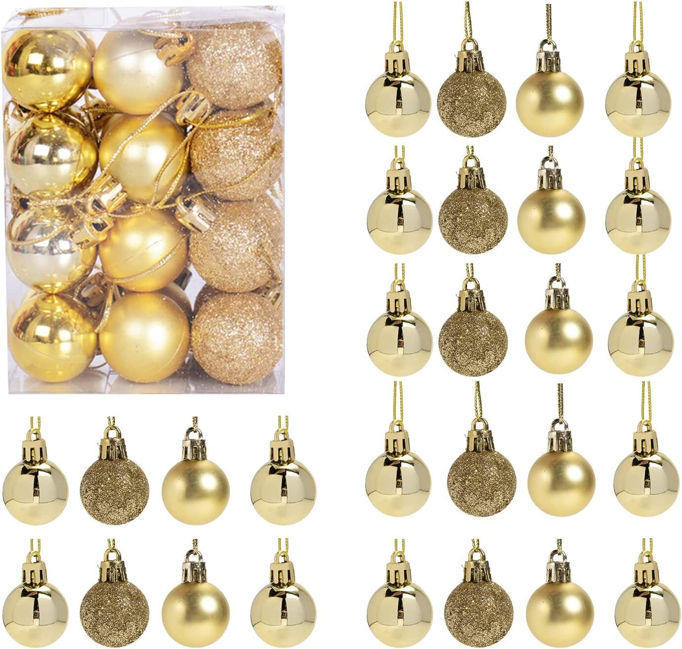36-Piece Shatterproof Christmas Ornament Set for Tree Decoration - USA
