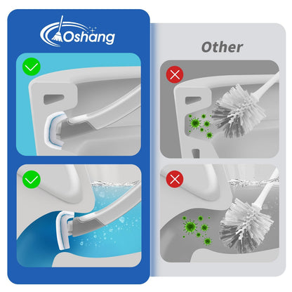 Upgrade Your Cleaning Routine with the Oshang Disposable Toilet Brush Set - Includes Holder and 14 Refills for Effortless Bathroom Hygiene