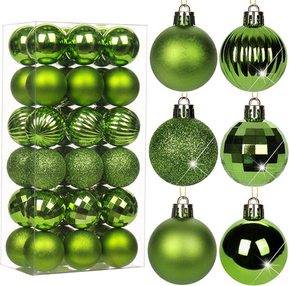 36-Piece Shatterproof Christmas Ornament Set for Tree Decoration - USA