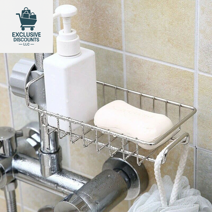 Kitchen Sink Drain Rack and Storage Holder for Sponges, Soap, and Cloths