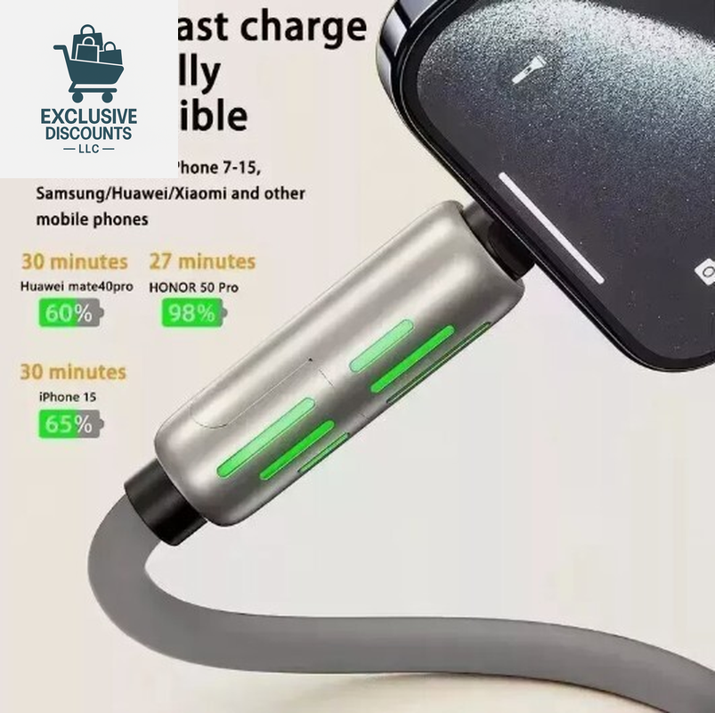 4-in-1 Multi-USB Charging Cable - Maximum 240W Fast Charging with USB A and Type-C, 5 Feet Length