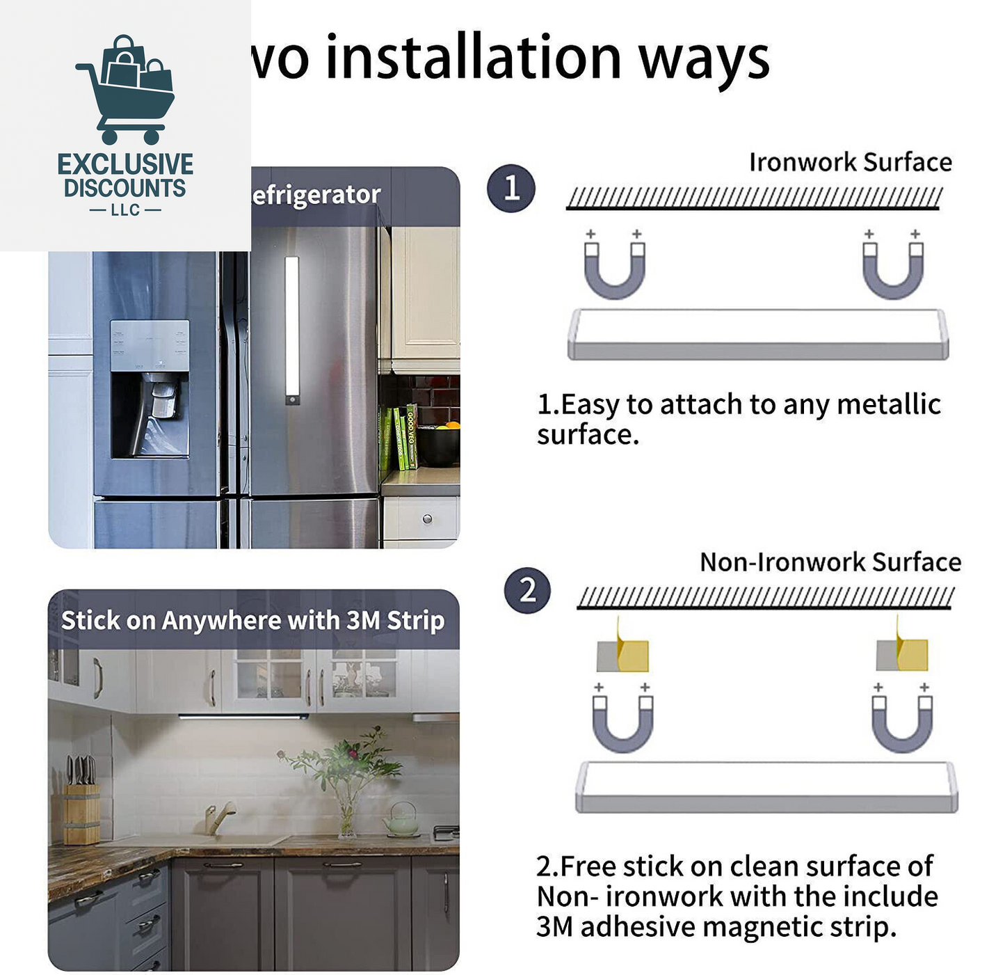 Revolutionize Your Kitchen with the LED Motion Sensor Under-Cabinet Light Strip - USB Rechargeable and Smart!