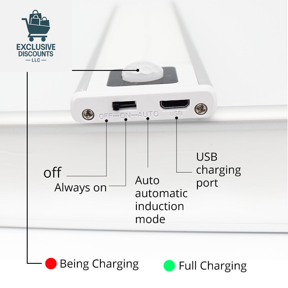 Revolutionize Your Kitchen with the LED Motion Sensor Under-Cabinet Light Strip - USB Rechargeable and Smart!