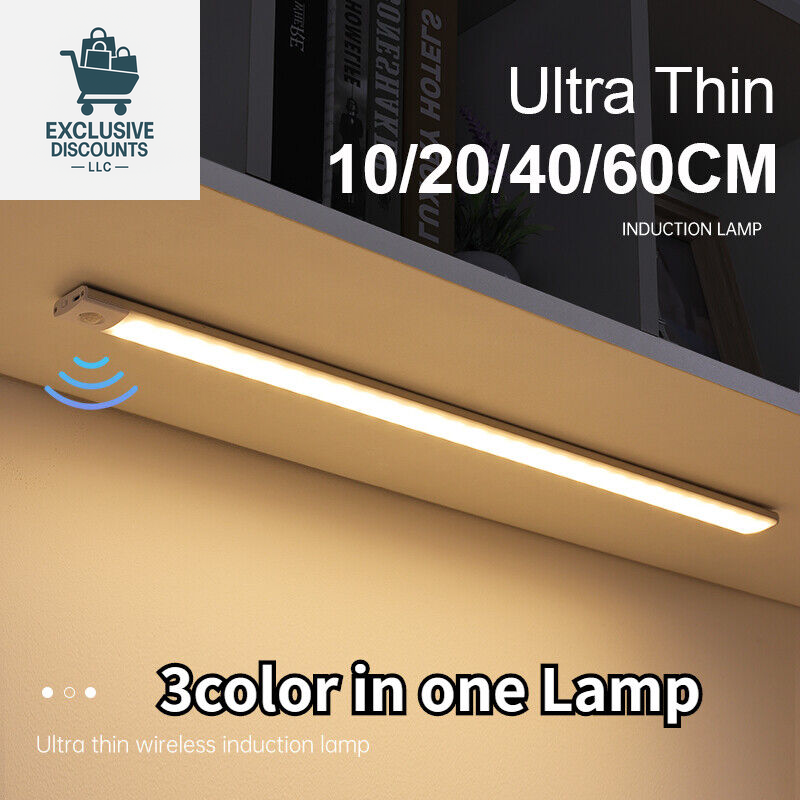 Revolutionize Your Kitchen with the LED Motion Sensor Under-Cabinet Light Strip - USB Rechargeable and Smart!