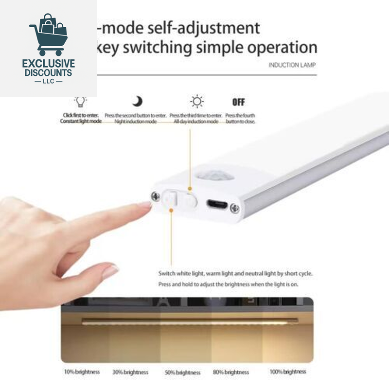 Revolutionize Your Kitchen with the LED Motion Sensor Under-Cabinet Light Strip - USB Rechargeable and Smart!